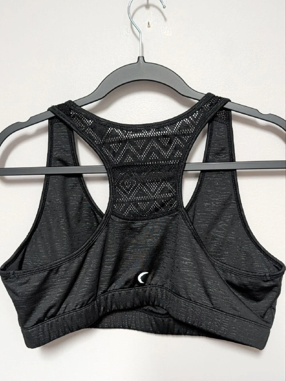 Women's Black Lace-Back Racerback Sports Bra